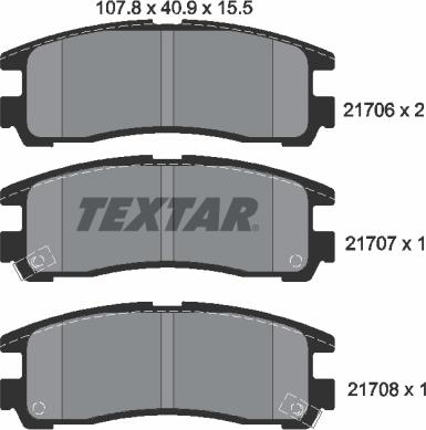 Textar 2170602 - Тормозные колодки, дисковые, комплект autosila-amz.com