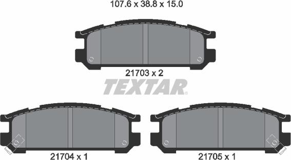 Textar 2170301 - Тормозные колодки, дисковые, комплект autosila-amz.com