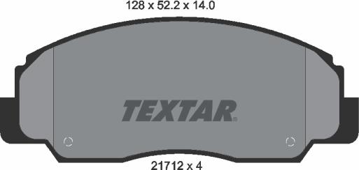 Textar 2171201 - Тормозные колодки, дисковые, комплект autosila-amz.com