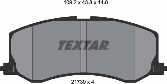 Textar 2173001 - Тормозные колодки, дисковые, комплект autosila-amz.com