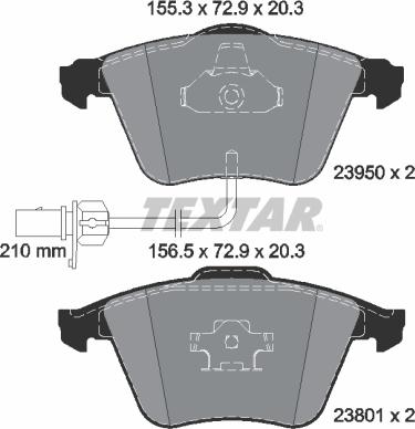 Textar 2395081 - Тормозные колодки, дисковые, комплект autosila-amz.com