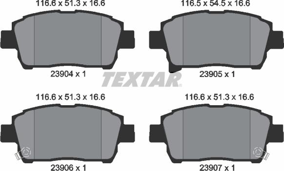 Textar 2390401 - Тормозные колодки, дисковые, комплект autosila-amz.com