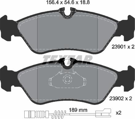 Textar 2390101 - Тормозные колодки, дисковые, комплект autosila-amz.com