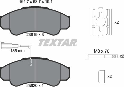 Textar 2391901 - Тормозные колодки, дисковые, комплект autosila-amz.com