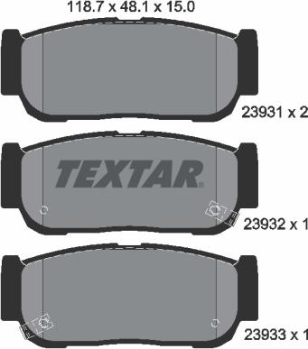 Textar 2393101 - Тормозные колодки, дисковые, комплект autosila-amz.com