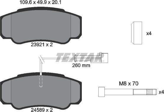 Textar 2392103 - Тормозные колодки, дисковые, комплект autosila-amz.com