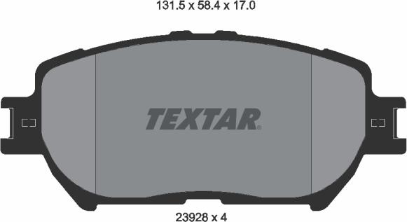 Textar 2392801 - Тормозные колодки, дисковые, комплект autosila-amz.com