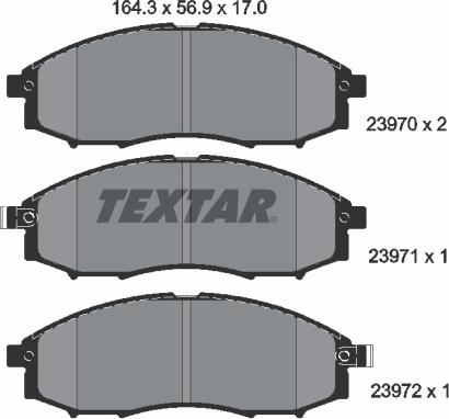 Textar 2397001 - Тормозные колодки, дисковые, комплект autosila-amz.com