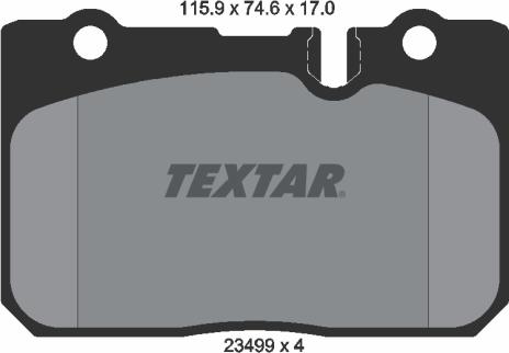 Textar 2349901 - Тормозные колодки, дисковые, комплект autosila-amz.com