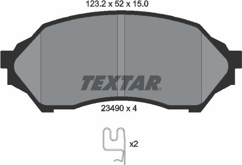 Textar 2349002 - Тормозные колодки, дисковые, комплект autosila-amz.com