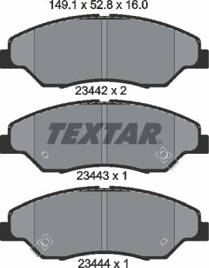 Textar 2344201 - Тормозные колодки, дисковые, комплект autosila-amz.com