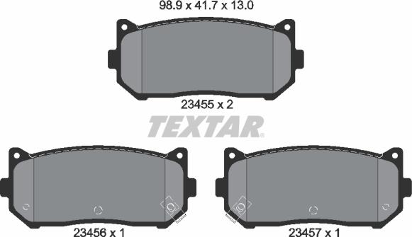 Textar 2345501 - Тормозные колодки, дисковые, комплект autosila-amz.com