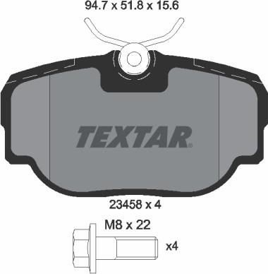 Textar 2345801 - Тормозные колодки, дисковые, комплект autosila-amz.com