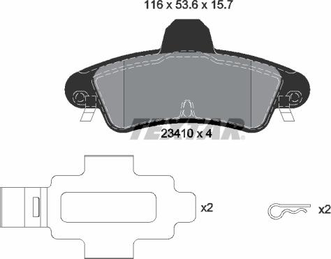 Textar 2341007 - Тормозные колодки, дисковые, комплект autosila-amz.com