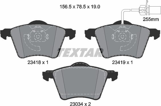 Textar 2341801 - Тормозные колодки, дисковые, комплект autosila-amz.com