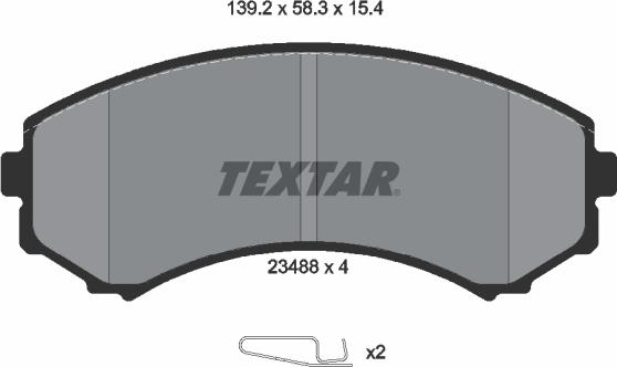 Textar 2348801 - Тормозные колодки, дисковые, комплект autosila-amz.com