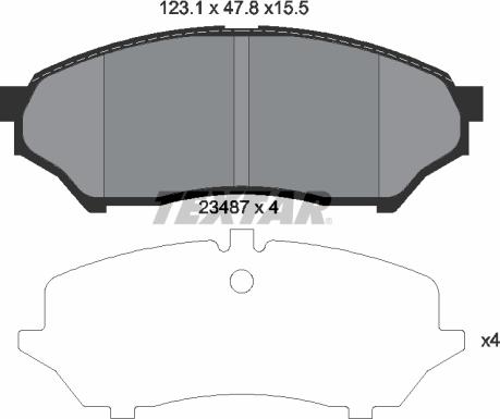 Textar 2348701 - Тормозные колодки, дисковые, комплект autosila-amz.com