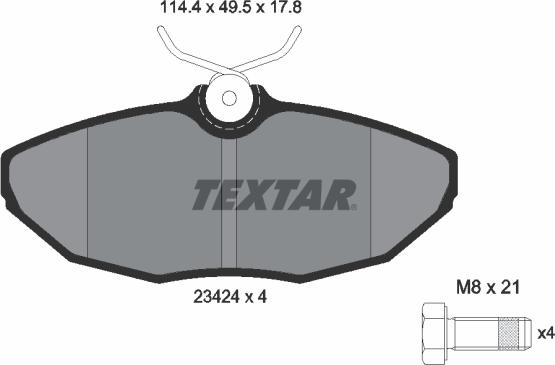 Textar 2342401 - Тормозные колодки, дисковые, комплект autosila-amz.com