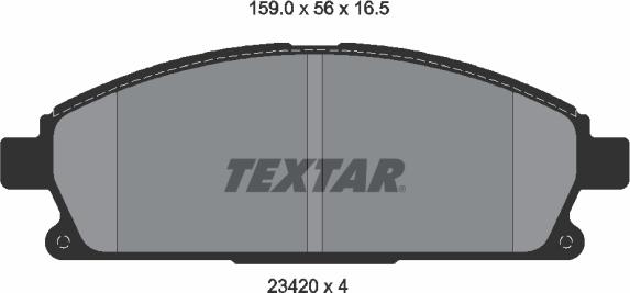 Textar 2342004 - Тормозные колодки, дисковые, комплект autosila-amz.com