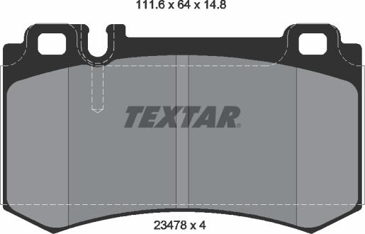 Textar 2347802 - Тормозные колодки, дисковые, комплект autosila-amz.com