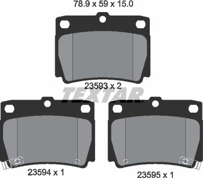 Textar 2359301 - Тормозные колодки, дисковые, комплект autosila-amz.com