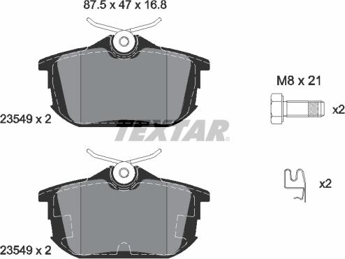 Textar 2354901 - Тормозные колодки, дисковые, комплект autosila-amz.com