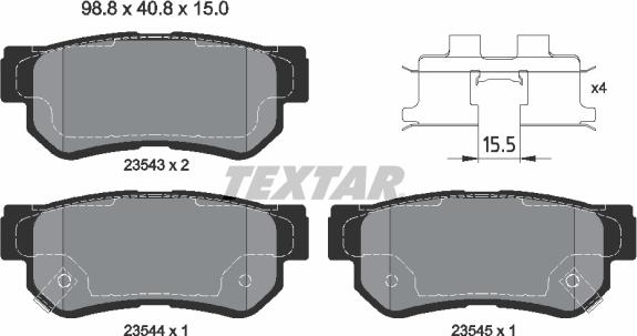 Textar 2354306 - Тормозные колодки, дисковые, комплект autosila-amz.com