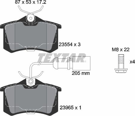 Textar 2355403 - Тормозные колодки, дисковые, комплект autosila-amz.com