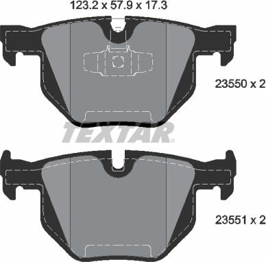 Textar 2355001 - Тормозные колодки, дисковые, комплект autosila-amz.com