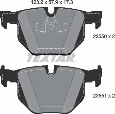 Textar 2355081 - Тормозные колодки, дисковые, комплект autosila-amz.com