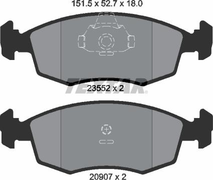 Textar 2355202 - Тормозные колодки, дисковые, комплект autosila-amz.com