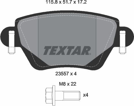 Textar 2355701 - Тормозные колодки, дисковые, комплект autosila-amz.com