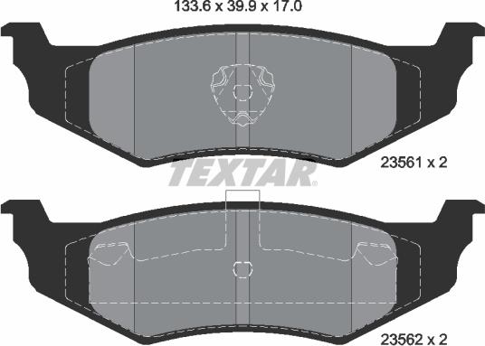 Textar 2356102 - Тормозные колодки, дисковые, комплект autosila-amz.com