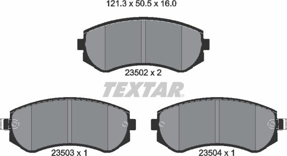 Textar 2350201 - Тормозные колодки, дисковые, комплект autosila-amz.com