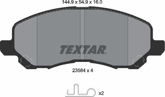 Textar 2358403 - Тормозные колодки, дисковые, комплект autosila-amz.com
