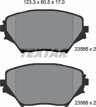 Textar 2358501 - Колодки тормозные дисковые компл. RAV 4 Mk II (CLA2_, XA2_, ZCA2_, ACA2_),RAV 4 II (CLA2_, XA2_, ZCA autosila-amz.com