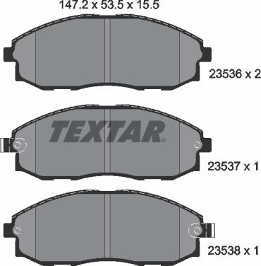 Textar 2353601 - Тормозные колодки, дисковые, комплект autosila-amz.com