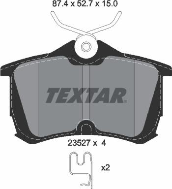 Textar 2352701 - Тормозные колодки, дисковые, комплект autosila-amz.com