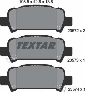 Textar 2357202 - Тормозные колодки, дисковые, комплект autosila-amz.com