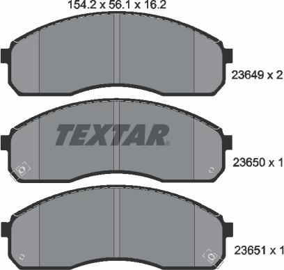 Textar 2364901 - Тормозные колодки, дисковые, комплект autosila-amz.com