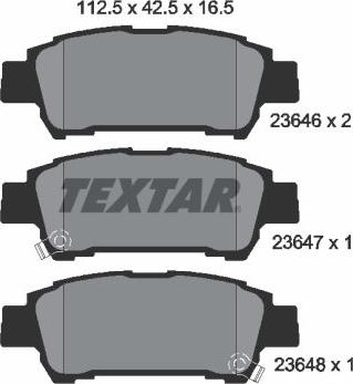 Textar 2364601 - Колодки тормозные дисковые компл. ALPHARD I (ATH1_, MNH1_, ANH1_),AVENSIS VERSO (_CLM2_, _ACM2_),EST autosila-amz.com