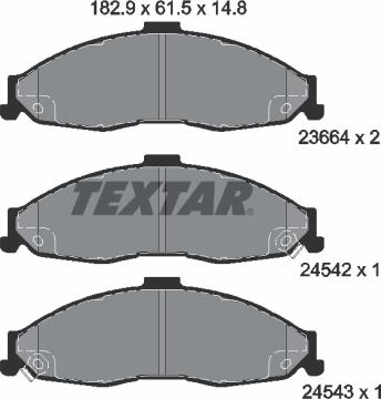 Textar 2366401 - Тормозные колодки, дисковые, комплект autosila-amz.com