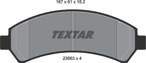 Textar 2366301 - Тормозные колодки, дисковые, комплект autosila-amz.com