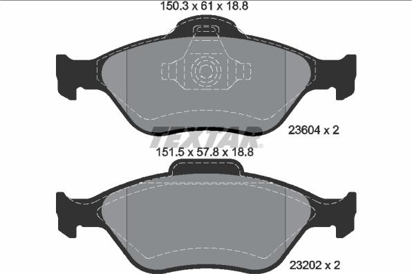 Textar 2360406 - Тормозные колодки, дисковые, комплект autosila-amz.com