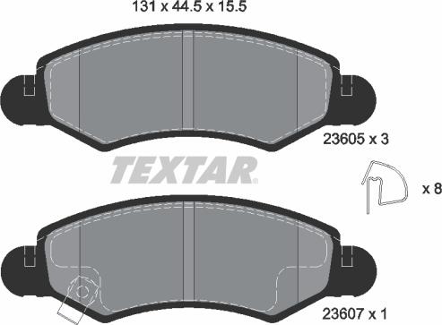 Textar 2360501 - Тормозные колодки, дисковые, комплект autosila-amz.com