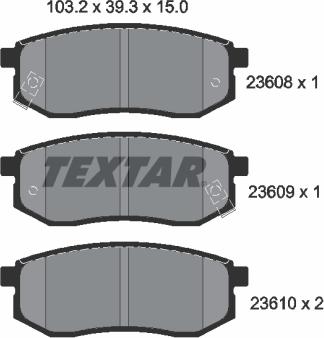 Textar 2360801 - колодки дисковые TX autosila-amz.com