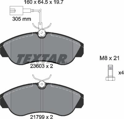 Textar 2360301 - Тормозные колодки, дисковые, комплект autosila-amz.com