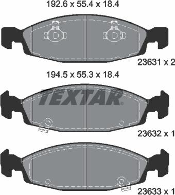 Textar 2363101 - Тормозные колодки, дисковые, комплект autosila-amz.com