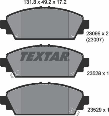 Textar 2309601 - Тормозные колодки, дисковые, комплект autosila-amz.com