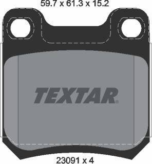 Textar 2309102 - Тормозные колодки, дисковые, комплект autosila-amz.com